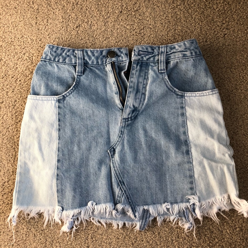 Free people color block denim skirt - Picture 2 of 5